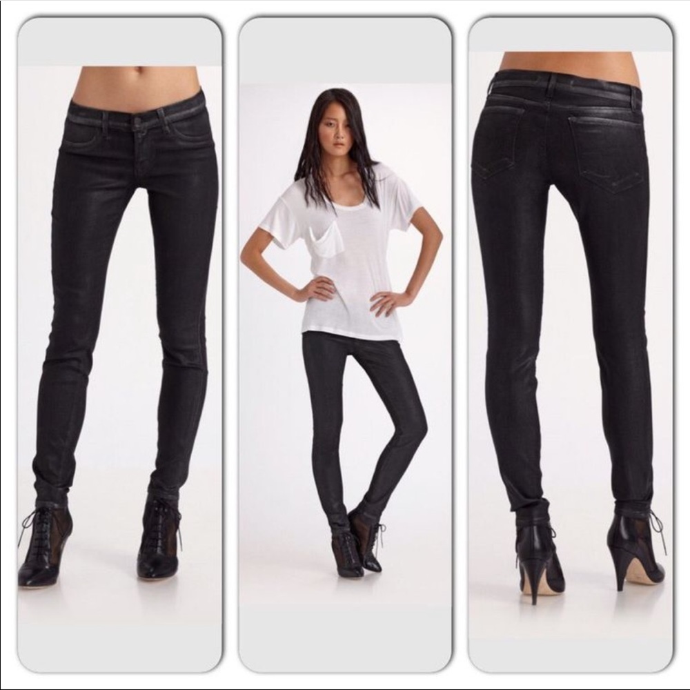 💥SALE💥EUC J brand waxed black legging jeans.